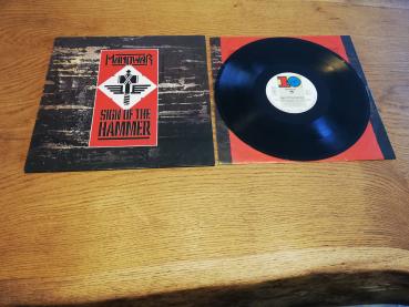 Manowar Sign of the Hammer 1984 10 Records Virgin 206639-270 Deutsche Pressung VG+/VG+